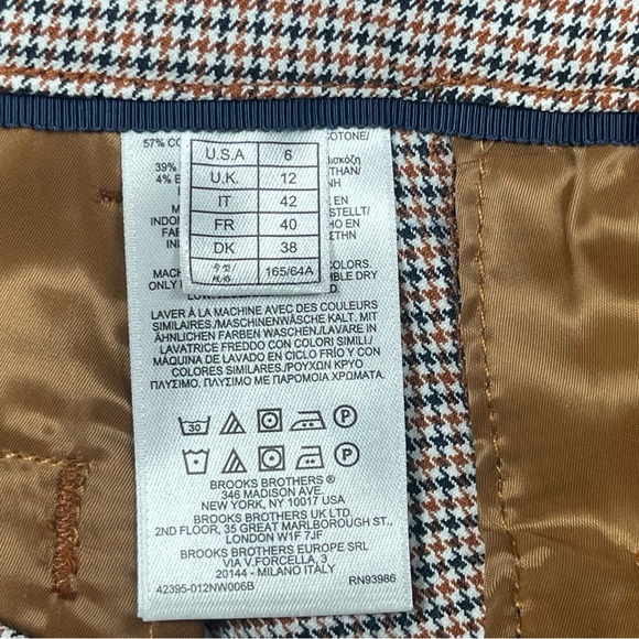 Brooks Brothers Women’s Straight Leg Dress Pant Mid Rise Camel Brown Hounds Sz6 - Picture 9 of 9